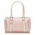 Gucci Pink GG Canvas Boston Bag White Leather Cloth Pony-style calfskin Cloth  ref.183422