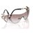 Bulgari Lunettes de soleil Bvlgari Grey Embellished Shield Métal Gris  ref.183437