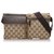 Gucci Brown GG Canvas Belt Bag Beige Dark brown Leather Cloth Pony-style calfskin Cloth  ref.183440