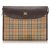 Burberry Brown House Check Canvas Clutch Bag Multiple colors Beige Leather Cloth Pony-style calfskin Cloth  ref.183573