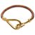 Hermès Hermes Brown Leather Jumbo Hook Bracelet Golden Metal Pony-style calfskin  ref.183590