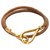 Hermès Bracelet crochet en cuir marron Hermes Veau façon poulain  ref.183738