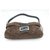 Fendi Baguette handbag in velvet and embroidery Daim Marron  ref.183933