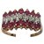 Autre Marque Ring 3 Rubin- und Diamantreihen Pink Weiß Rot Golden Gelbes Gold  ref.183937