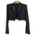 Alexandre Vauthier Short black tuxedo jacket Wool Acrylic  ref.184143