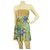 Missoni Gold Metallic knitted Strapless Floral fabric mini above knee dress  Multiple colors Nylon  ref.184209
