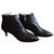 Chanel Ankle Boots Black Leather  ref.184277