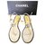 Chanel CC sandalias de verano amarillas EU39 Amarillo Cuero  ref.184339