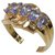 Autre Marque Row Ring 5 pure gold Tanzanite stones Blue Golden Light blue Yellow gold  ref.184715