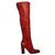 Botas altas de muslo de cuero Sam Edelman en rojo oxidado. Nunca usado. Roja  ref.184878
