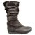 Prada p Pleated boots 40,5 new condition Dark brown Leather  ref.184880