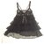 Autre Marque Refined black lingerie with satin bow and satin-trimmed ruffles. Never worn.  ref.184883