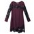 Diane Von Furstenberg DvF Ernestina silk and lace dress Black Purple Elastane  ref.184893