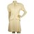 Christian Dior Champagne Cream Broderie Silk Jacket Dress Suit Set sz 38 40 Eggshell  ref.185041