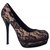 Carvela Lace look high heels Black Pink Leather Cloth  ref.185298