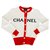 Cardigan Chanel 2019, blanc et rouge Coton  ref.185504