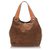 Burberry Brown Suede Tote Bag Dark brown Leather Pony-style calfskin  ref.187709