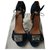 Hermès HERMES Midnight blue suede wedge sandals T38,5 Dark blue Deerskin  ref.187893