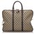 Gucci Brown GG Supreme Business Bag Beige Leather Cloth Pony-style calfskin Cloth  ref.187979