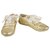Zapatillas de cuero súper suaves Louis Vuitton Light Gold con cordones de cinta 38 Zapatos Dorado  ref.188531