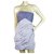 Carven Blue & White Strapless Stripes Draped Back Zipper Mini Dress sz 40 Light blue Cotton  ref.188544
