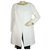 Chloé Manteau de veste trench en coton jacquard blanc ceinturé Chloe pour femme sz 36  ref.188546