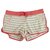 Juicy Couture Gris Rayures Rose Blanc Coton Hot Shorts Front Tie - Taille S Multicolore  ref.189068