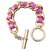 Goldenes Chanel-Armband Pink Fuschia Leder Vergoldet  ref.189070