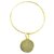Autre Marque Delicado anillo chapado en oro con medalla Dorado  ref.189078