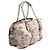 Pliage Longchamp Più shopper in pelle stampata serpente e vera pelliccia di coniglio Beige - vista 5