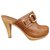 Céline p heeled clogs 35 Light brown Leather Wood  ref.189559