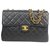 Chanel Black Classic Jumbo Lammfell Single Flap Bag Schwarz Leder  ref.189756