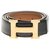 Constance Hermès Reverse belt in black box leather and gold courchevel, gold plated metal buckle, taille 105 Golden  ref.189895