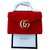 Gucci Portafoglio su catena GG Marmont in velluto rosso  ref.189139