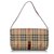 Burberry Brown Haymarket Check Canvas Baguette Castaño Multicolor Beige Cuero Lienzo Becerro Paño  ref.190090