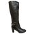 Salvatore Ferragamo p boots 38 Black Leather  ref.190102