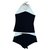 Chanel Costumi da bagno Nero Bianco Cotone Elastan  ref.190115