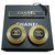 Chanel Vintage Round Clip Earrings Black Gold-plated  ref.190906