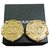 Brincos Chanel Vintage Rodada Clip Dourado Banhado a ouro  ref.190910
