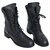 Chanel Black Combat lace-up Boots w/box Leather  ref.191103