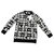 MAGLIONE MONCLER NUOVO Black White Wool Acrylic  ref.191126