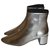 Saint Laurent LouLou 50 Ankle boots Silvery Leather  ref.191439