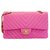 Timeless Chanel Pink Chevron medium classic flap bag Leather  ref.191520