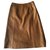 Linda Wright Slightly flared lined lambskin skirt Caramel  ref.191789