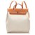 Hermès Hermes White Canvas Herbag Backpack Brown Leather Cloth Pony-style calfskin Cloth  ref.191974