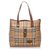 Burberry Brown Haymarket Canvas Tote Bag Multiple colors Beige Leather Cloth Pony-style calfskin Cloth  ref.191986