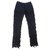 Chanel Pants, leggings Black Silk Cotton Linen  ref.192253