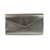 YVES SAINT LAURENT Graphitgraues Leder Y Mail Umschlag Clutch Bag Silber  ref.192447