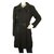 Burberry BRIT Chaqueta de lana negra con cinturón para mujer Midi Coat sz UK 10, Estados Unidos 8, ITA 42 Negro  ref.192605