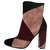 Botines Gianvito Rossi Negro Rosa Burdeos